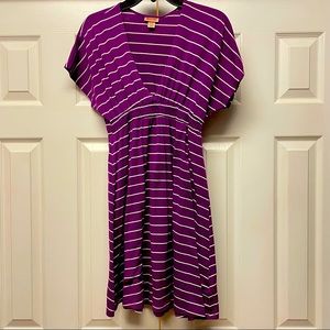 Mossimo Purple and White Stripe Dress, Small